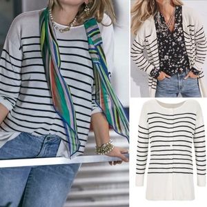 BOGO! Cabi Turnabout Striped Reversible Cardigan #6164 S